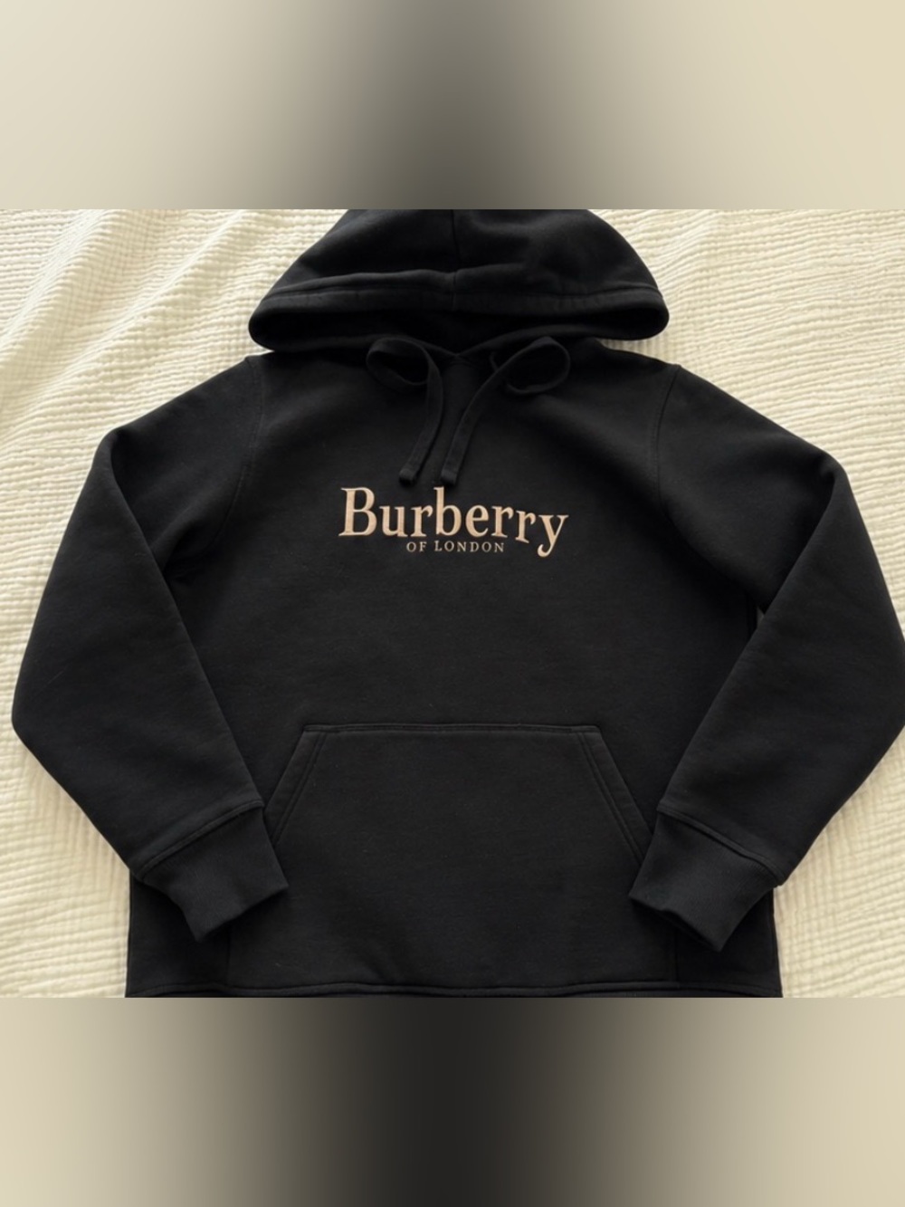 Burberry Black Hoodie with Cream Logo